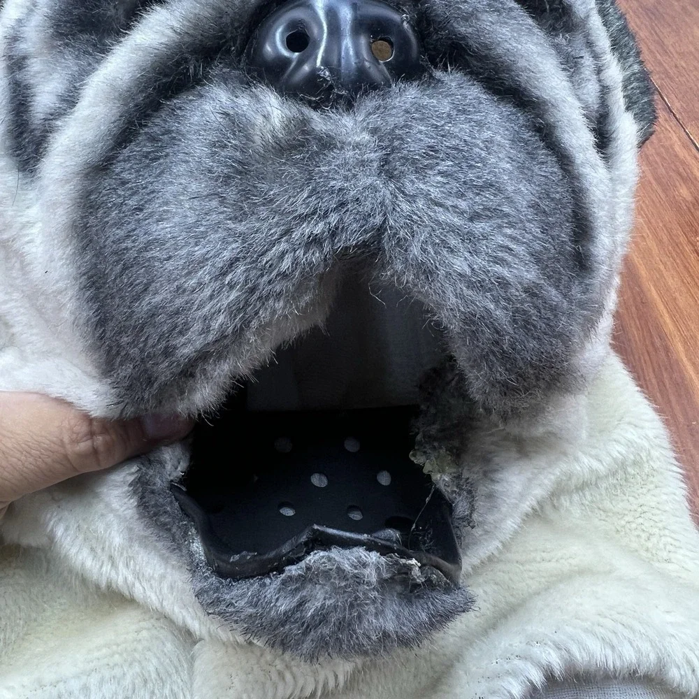 Pug Dog Halloween Costume Mask Adult One Size Plush Head Cosplay